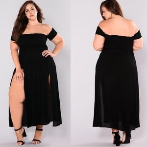 Smocked Off Shoulder Maxi Dress